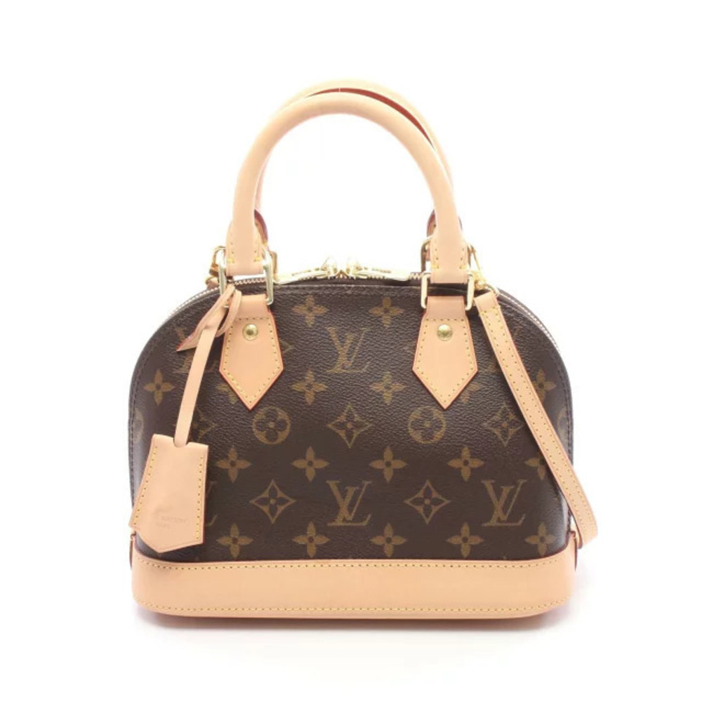 Louis Vuitton Alma Handbag Canvas Leather Monogram Brown